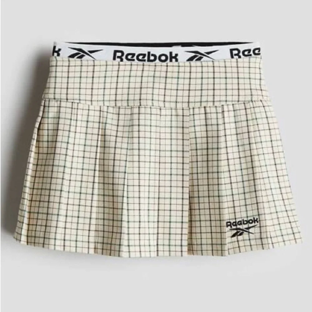 H&M Reebok Checkered Skirt with Elastic Waist